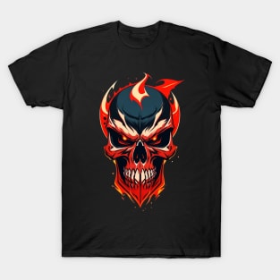 Blazing Inferno: The Fiery Skull T-Shirt